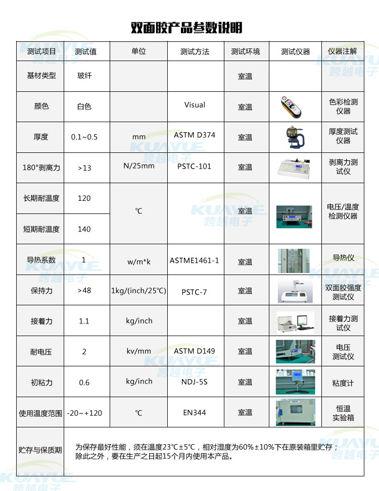 有基材导热双面胶参数表